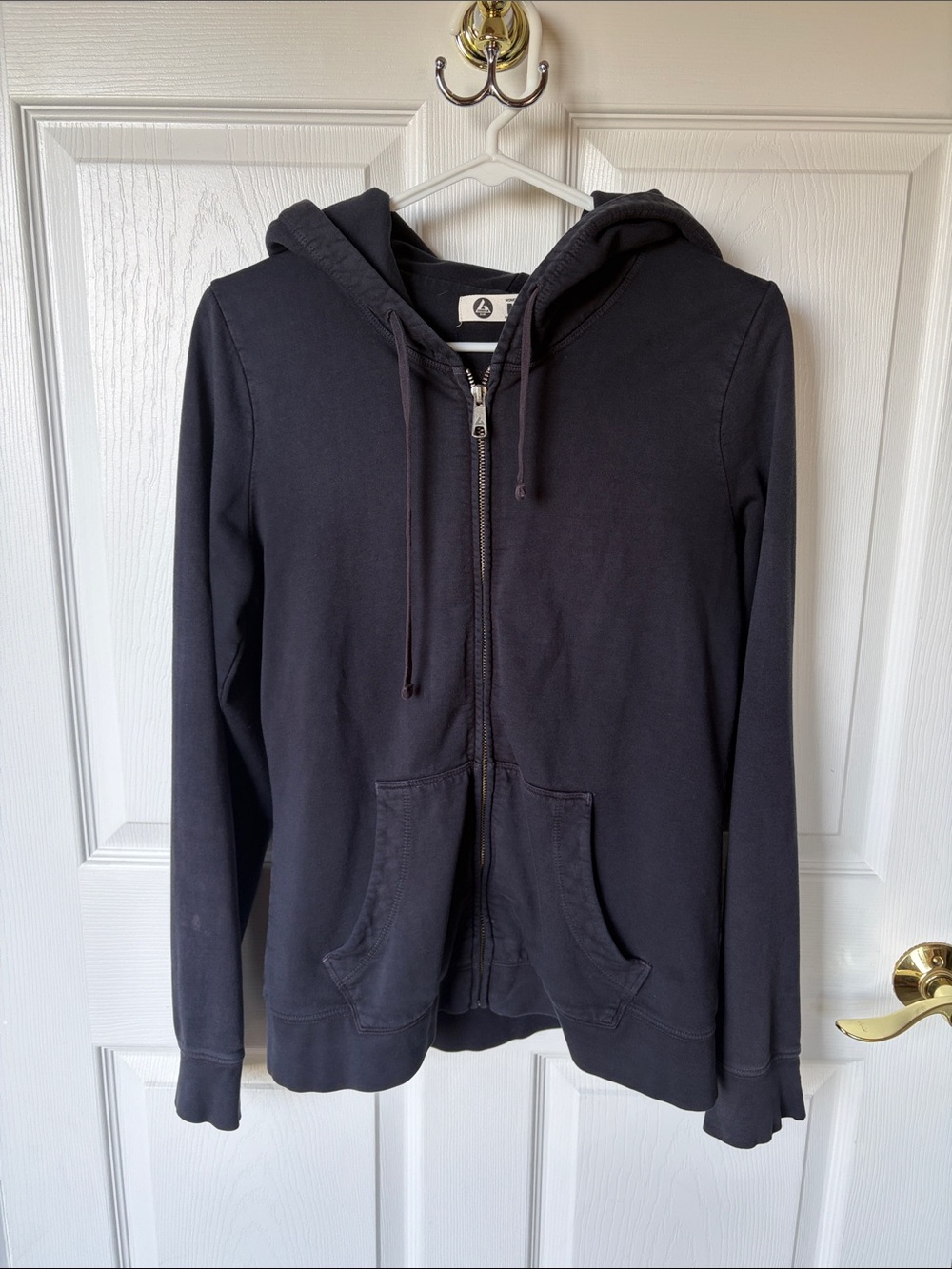 American Giant Womens Black Full-Zip Hoodie